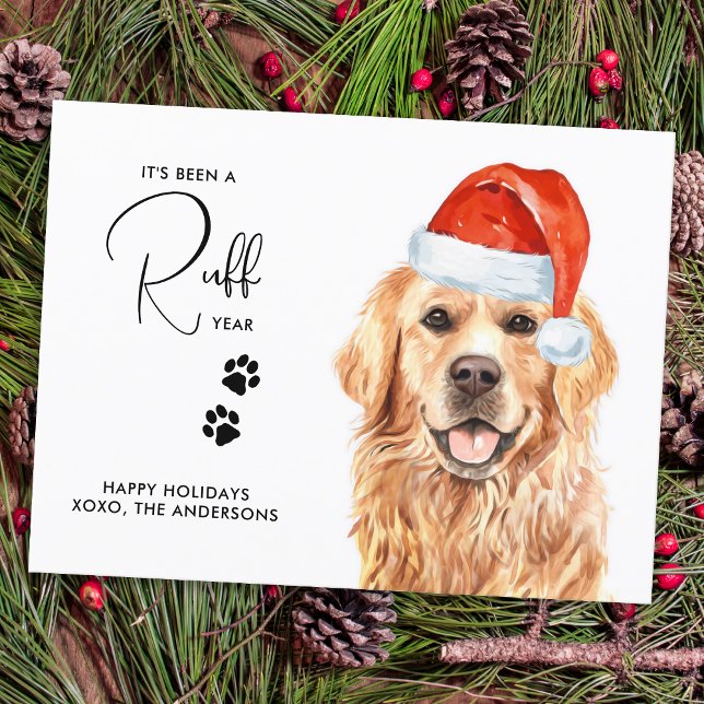 Postal Festiva Ruff Year in Review es un divertido perro con recu (Subido por el creador)