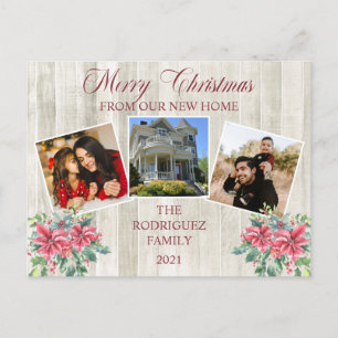 Postal Festiva Russy Woodsy Merry Christmas - New Home Photo Ann