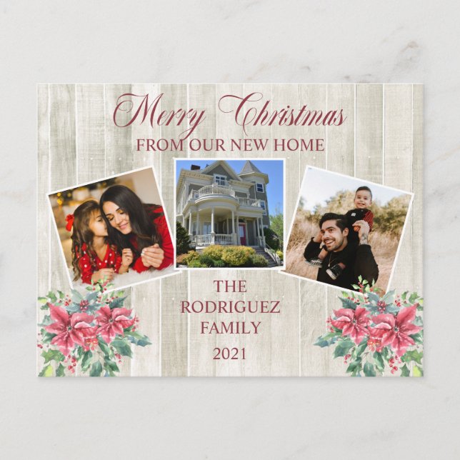 Postal Festiva Russy Woodsy Merry Christmas - New Home Photo Ann (Anverso)