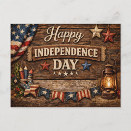 Postal Festiva Rustic Americana Independence Day