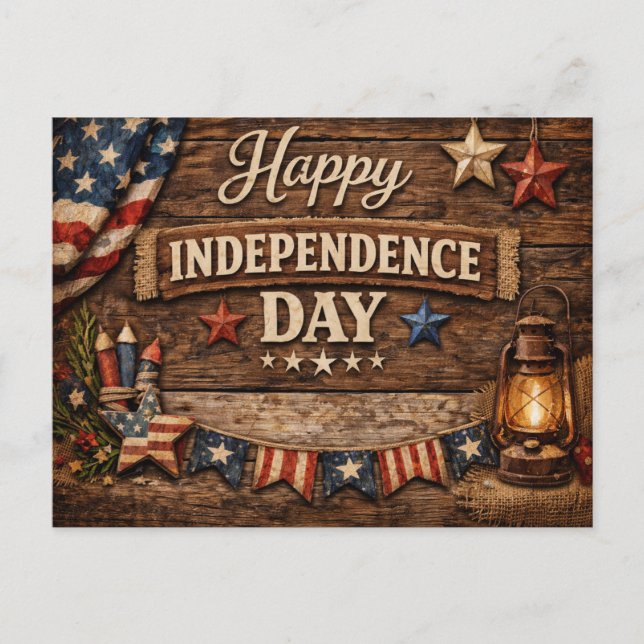 Postal Festiva Rustic Americana Independence Day (Anverso)