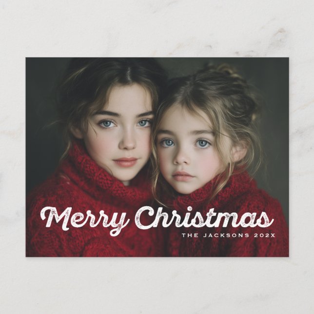 Postal Festiva Rustic Chic Merry Christmas Design (Anverso)