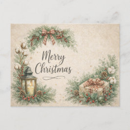 Postal Festiva Rustic Farmhouse Merry Christmas