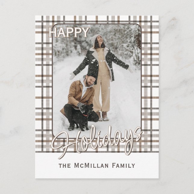 Postal Festiva Rústico patrón elegante de planta (Anverso)