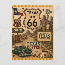 Postal Festiva Ruta 66 de Texas Lone Star Holiday Road