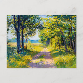 Postal Festiva Ruta forestal en verano dorado