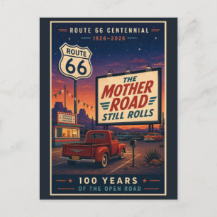 Postal Festiva Ruta Retro 66 Centenario Drive In