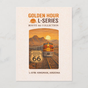Postal Festiva Ruta Retro Santa Fe 66 Tren Kingman Arte