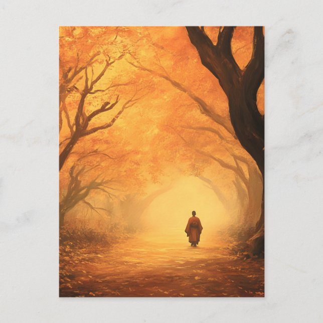 Postal Festiva Ruta Zen Otoño Dorada (Anverso)