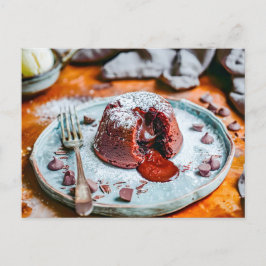 Postal Festiva Sabroso pastel de Lava de chocolate cumpleaños