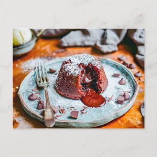 Postal Festiva Sabroso pastel de Lava de chocolate cumpleaños