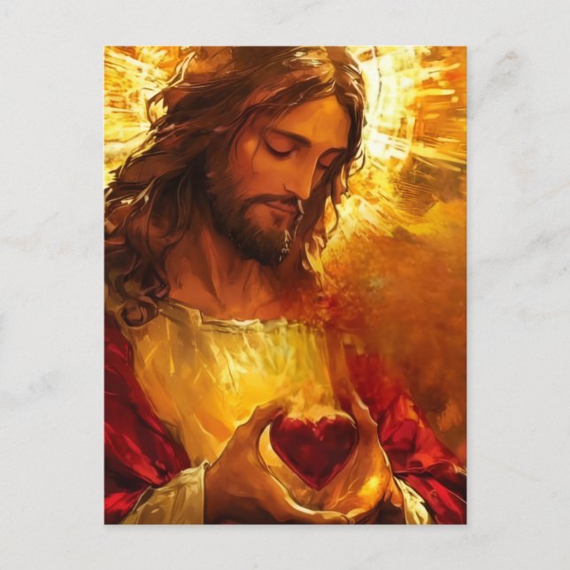 Postal Festiva Sacred Heart of Jesus  (Anverso)