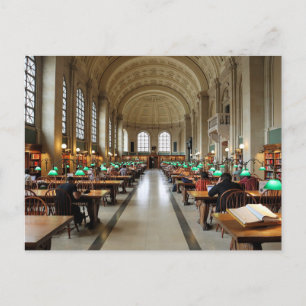 Postal Festiva Sala de lectura Postcard de Boston Massachusetts