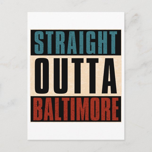 Postal Festiva Salida directa de Baltimore Maryland MD (Anverso)