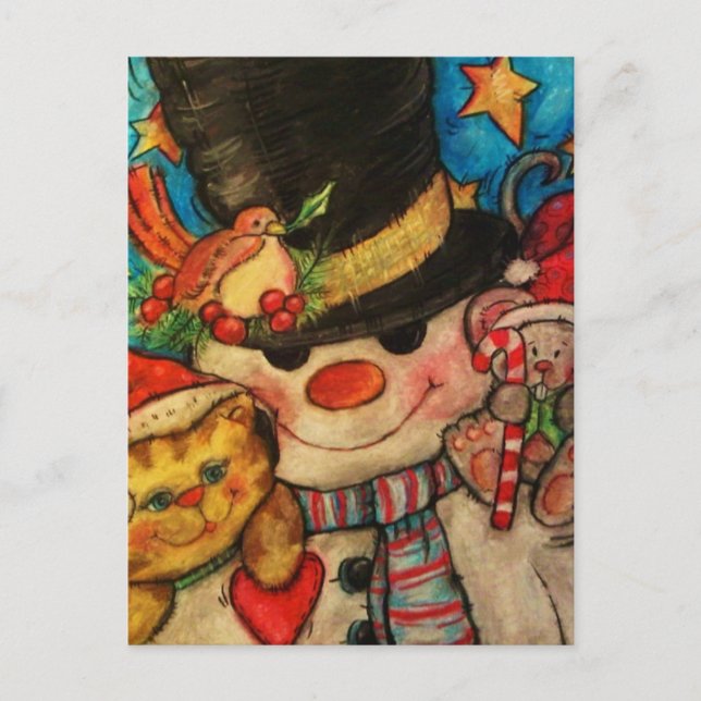 Postal Festiva Salir con Frosty - Snowman (Anverso)