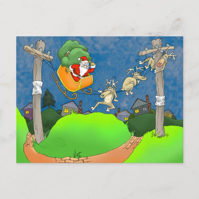 Postal Festiva Salir con Santa. (Anverso)