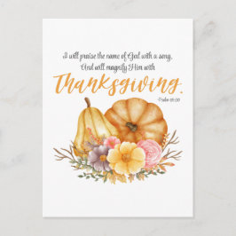 Postal Festiva Salmo 69:30 Flower Fall