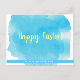 Postal Festiva salpicadura personalizada de acuarela de Pascua de