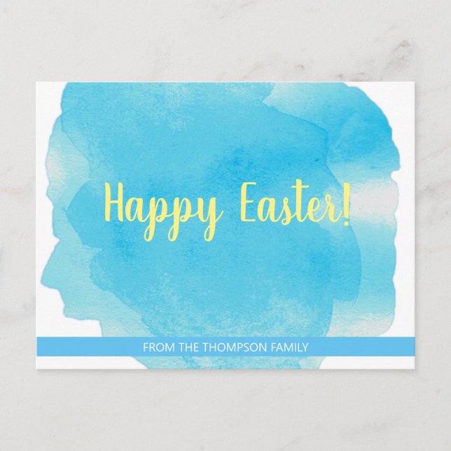 Postal Festiva salpicadura personalizada de acuarela de Pascua de (Anverso)