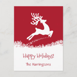 Postal Festiva Salto del texto del personalizado del venado Postc