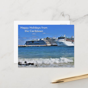 Postal Festiva Saludo de feriado de crucero caribeño