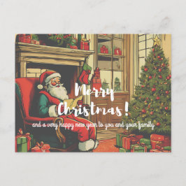 Postal Festiva Saludo de los antiguos Navidades de Santa