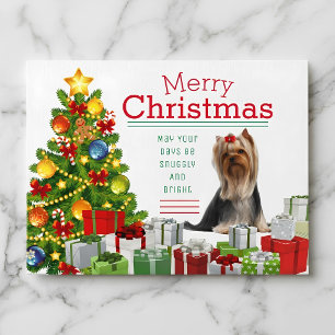 Postal Festiva Saludo de los Navidades Terrier de Yorkshire