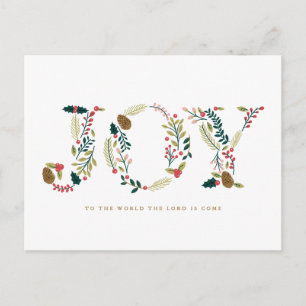 Postal Festiva Saludo de Navidades de Alegría Botánica
