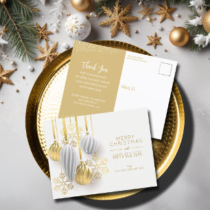 Postal Festiva Saludo de Navidades de negocios de Ornaments Retro