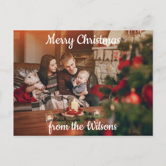 Postal Festiva Saludo de Navidades familiares (Anverso)