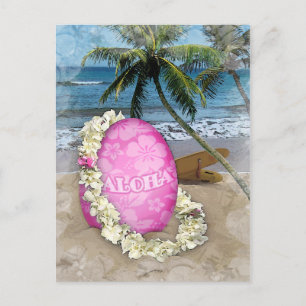 Postal Festiva Saludo de Pascua al estilo hawaiano