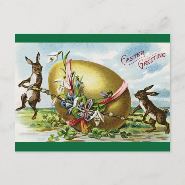 Postal Festiva Saludo de Pascua del vintage (Anverso)