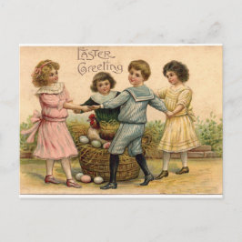 Postal Festiva Saludo de Pascua Vintage