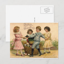Postal Festiva Saludo de Pascua Vintage