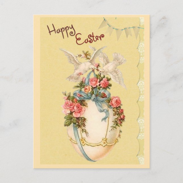Postal Festiva Saludo de Pascua Vintage (Anverso)
