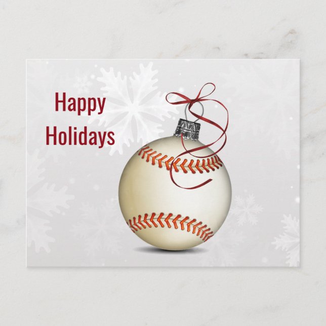 Postal Festiva saludo de vacaciones de béisbol (Anverso)