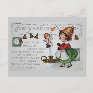 Postal Festiva Saludo del Año Nuevo de la belleza