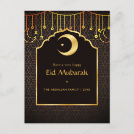 Postal Festiva Saludo familiar de Eid Mubarak