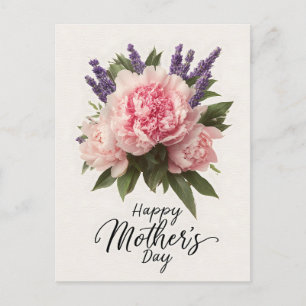 Postal Festiva Saludo floral "Feliz Día de la Madre"