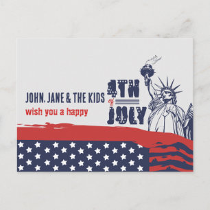 Postal Festiva Saludo icónico a la libertad, 4 de julio