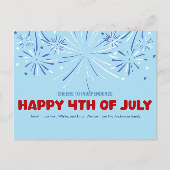 Postal Festiva ¡Saludos a la independencia! (Anverso)