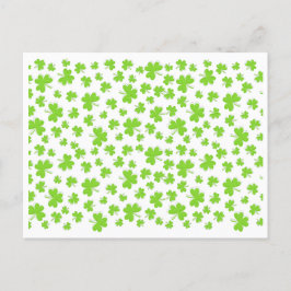 Postal Festiva Saludos afortunados Clover Shamrock