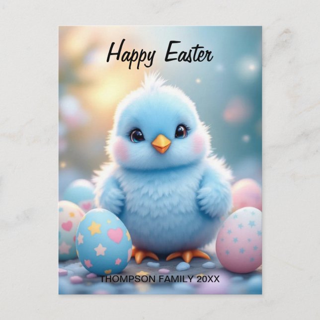 Postal Festiva Saludos alegres de Pascua de Skybird (Anverso)