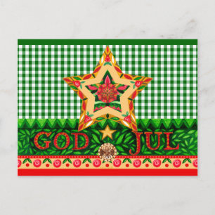 Postal Festiva Saludos de Dios Jul de los Navidades escandinavos