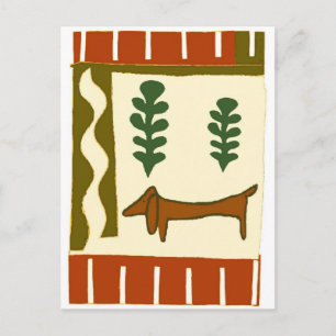 Postal Festiva Saludos de la temporada de Dachshund en el país