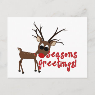 Postal Festiva Saludos de la temporada de renos