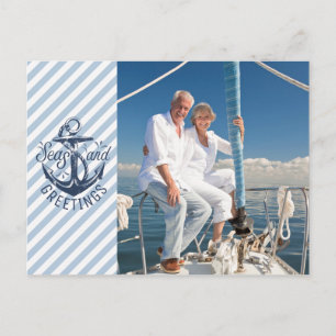 Postal Festiva Saludos de Nautical SEAson, presentador de la mari
