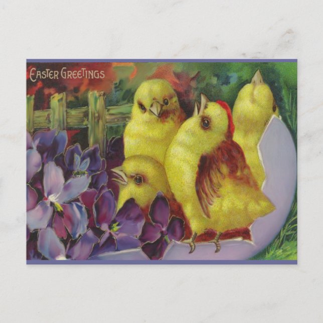 Postal Festiva Saludos de Pascua (Anverso)