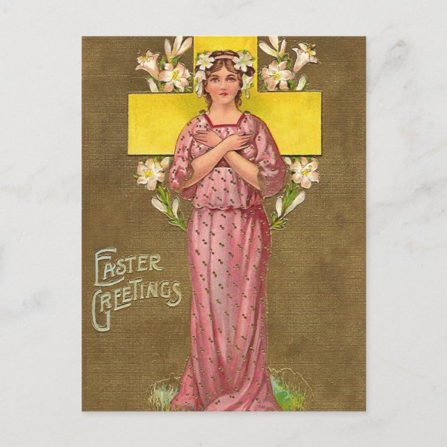 Postal Festiva Saludos de Pascua (Anverso)