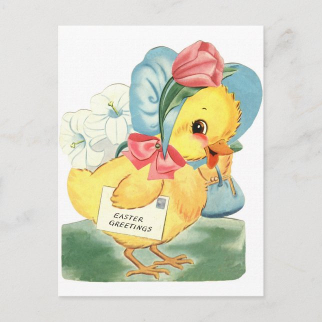 Postal Festiva Saludos de Pascua (Anverso)
